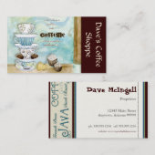 Koffiewinkel Cappuccino, Espresson Latte kaarten Visitekaartje (Voorkant / Achterkant)