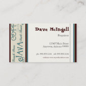 Koffiewinkel Cappuccino, Espresson Latte kaarten Visitekaartje (Achterkant)