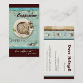 Koffiewinkel Cappuccino, Espresson Latte kaarten Visitekaartje (Voorkant / Achterkant)