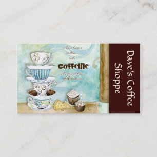 Koffiewinkel Cappucino, Espresso n Latte-kaarten Visitekaartje