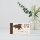 Koffiewinkel Coffeebeans Heart Visitekaartje (Staand voorkant)