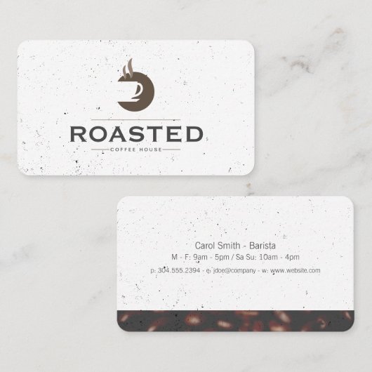 Koffiewinkel en koffiebonen visitekaartje (Voorkant / Achterkant)