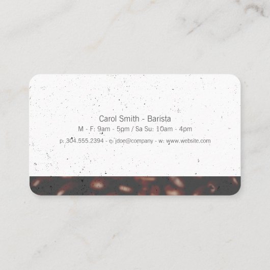 Koffiewinkel en koffiebonen visitekaartje (Achterkant)