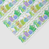 Koffiewinkel Franse Pers Cups Illustratie Tissuepapier (Detail)