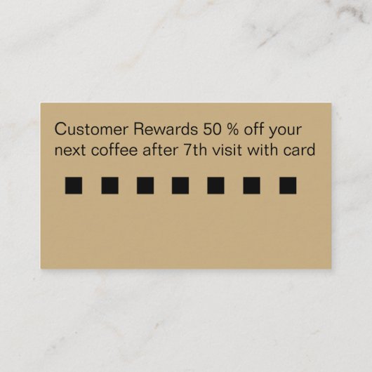 Koffiewinkel Klant beloont Visitekaartjes (Achterkant)