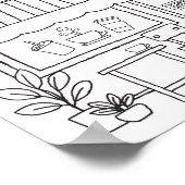 Koffiewinkel Kleuren Kunst Koffie liefhebbers Acti Poster (Hoek)