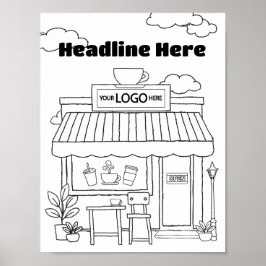 Koffiewinkel Kleuren Kunst Koffie liefhebbers Acti Poster