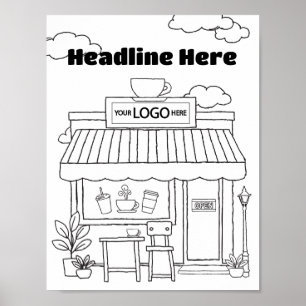 Koffiewinkel Kleuren Kunst Koffie liefhebbers Acti Poster