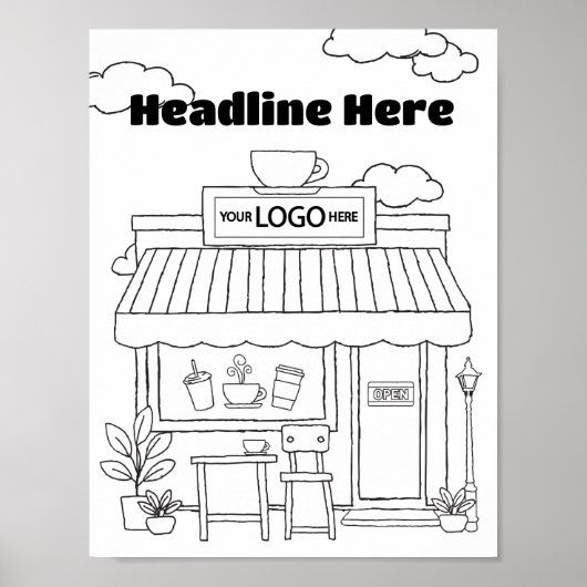 Koffiewinkel Kleuren Kunst Koffie liefhebbers Acti Poster (Voorkant)