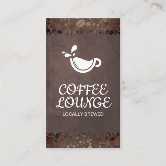 Koffiewinkel | Koffiebeker en bonen Visitekaartje (Voorkant)