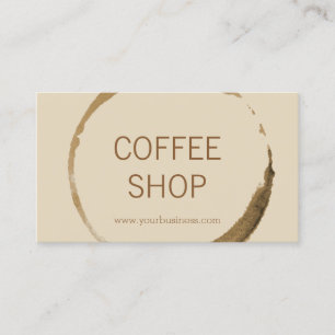 Koffiewinkel - koffievlek met beige achtergrond visitekaartje