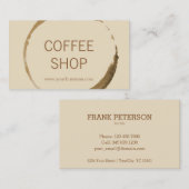 Koffiewinkel - koffievlek met beige achtergrond visitekaartje (Voorkant / Achterkant)