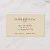 Koffiewinkel - koffievlek met beige achtergrond visitekaartje (Achterkant)