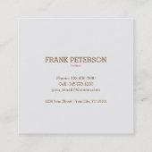 Koffiewinkel - koffievlek vierkante visitekaartje (Achterkant)