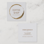 Koffiewinkel - koffievlek vierkante visitekaartje (Voorkant / Achterkant)
