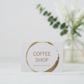 Koffiewinkel - koffievlek visitekaartje (Staand voorkant)
