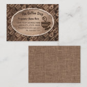 Koffiewinkel Latte Mok Kunstbonen chocolade bruin  Visitekaartje (Voorkant / Achterkant)