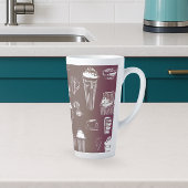 Koffiewinkel Latte op koffiekleurige achtergrond Latte Mok