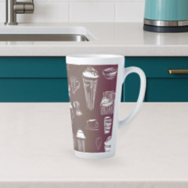 Koffiewinkel Latte op koffiekleurige achtergrond Latte Mok