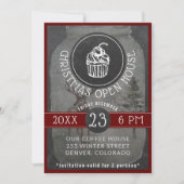 Koffiewinkel Logo Kerst Open Huis | Krijtbord Kaart (Voorkant)