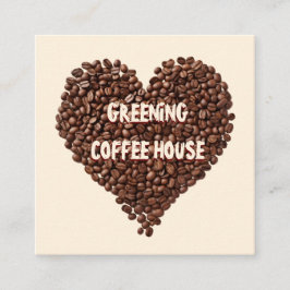 Koffiewinkel loyaliteitskaart cafe bonen vierkante visitekaartje