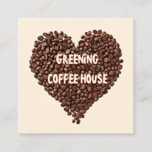 Koffiewinkel loyaliteitskaart cafe bonen vierkante visitekaartje
