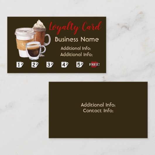 Koffiewinkel Loyalty Kaart 3 (Voorkant / Achterkant)