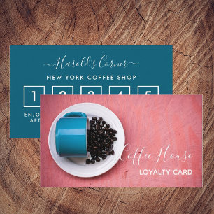 Koffiewinkel - Loyalty-kaart - Blauwe koffie-Mok Klantenkaartje