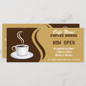 Koffiewinkel Menu Bruin en Beige Cafe Rack Kaarten (Voorkant / Achterkant)