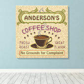 Koffiewinkel met bekertje Creëer Je eigen persoonl Canvas Afdruk (Insitu (Houten vloer))