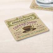 Koffiewinkel met bekertje Creëer Je eigen persoonl Kartonnen Onderzetters (Schuin)