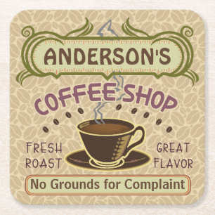 Koffiewinkel met bekertje Creëer Je eigen persoonl Kartonnen Onderzetters