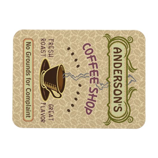 Koffiewinkel met bekertje Creëer Je eigen persoonl Magneet (Horizontaal)