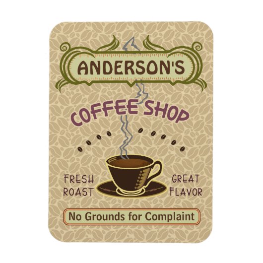 Koffiewinkel met bekertje Creëer Je eigen persoonl Magneet (Verticaal)