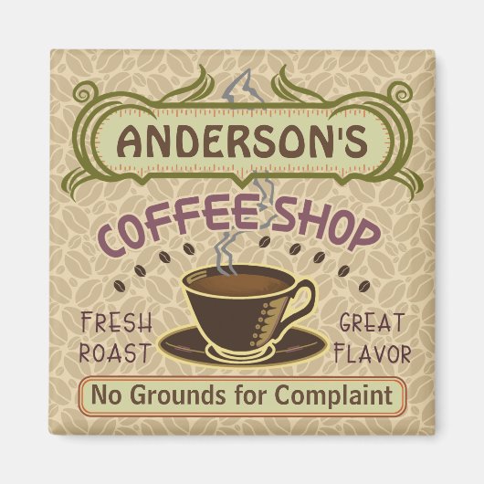 Koffiewinkel met bekertje Creëer Je eigen persoonl Magneet (Voorkant)