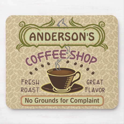 Koffiewinkel met bekertje Creëer Je eigen persoonl Muismat (Voorkant)