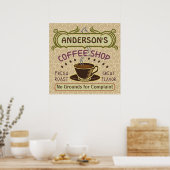 Koffiewinkel met bekertje Creëer Je eigen persoonl Poster (Keuken)