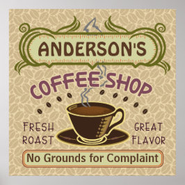 Koffiewinkel met bekertje Creëer Je eigen persoonl Poster