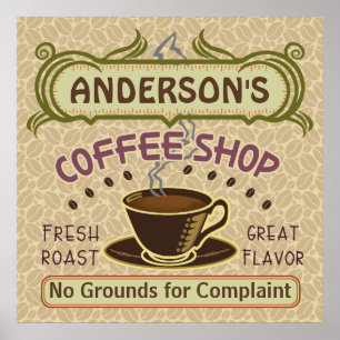 Koffiewinkel met bekertje Creëer Je eigen persoonl Poster
