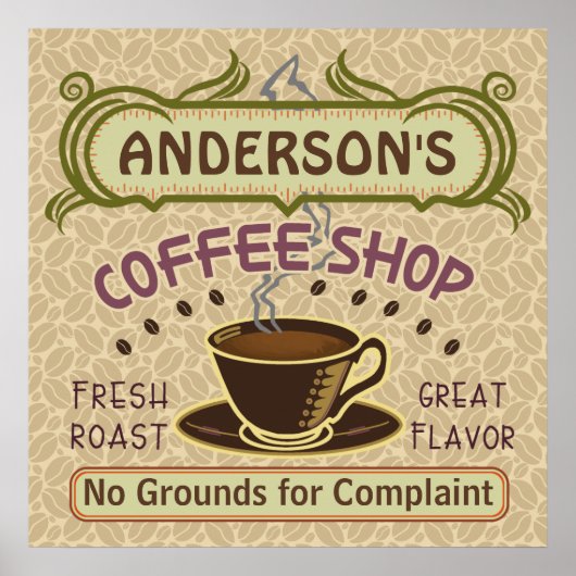 Koffiewinkel met bekertje Creëer Je eigen persoonl Poster (Voorkant)