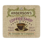 Koffiewinkel met bekertje Creëer Je eigen persoonl Snijplank (Voorkant)