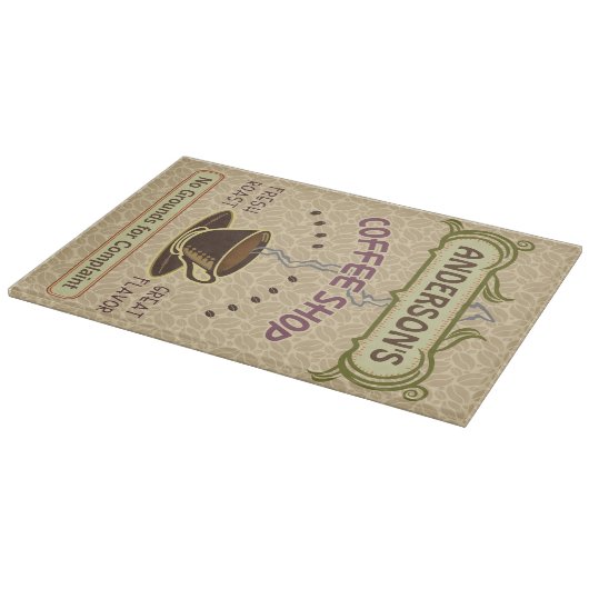 Koffiewinkel met bekertje Creëer Je eigen persoonl Snijplank (Hoek)