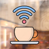 Koffiewinkel met gratis WiFi Internet wachtwoord Raamsticker (Vel 2)