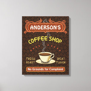 Koffiewinkel met Mok Creëer Je eigen persoonlijke  Canvas Afdruk