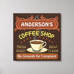 Koffiewinkel met Mok Creëer Je eigen persoonlijke  Canvas Afdruk