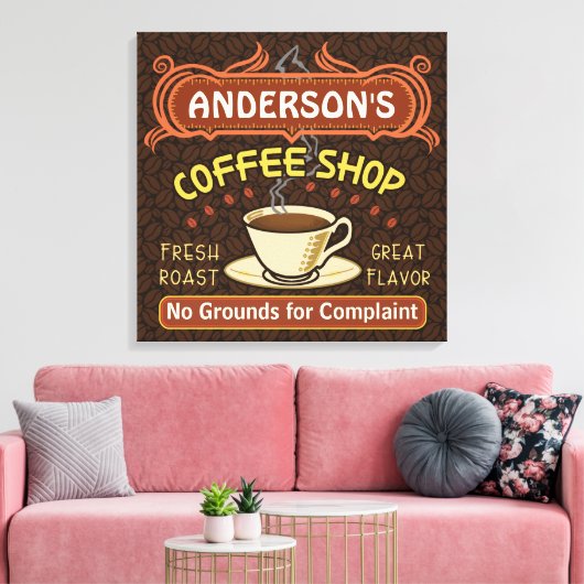 Koffiewinkel met Mok Creëer Je eigen persoonlijke Canvas Afdruk (Insitu (Woonkamer))