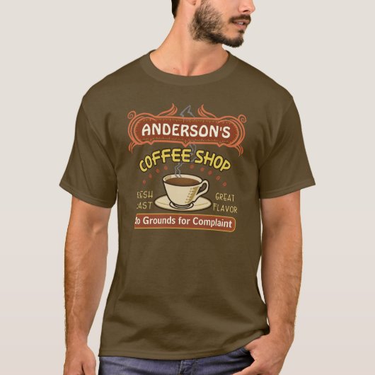 Koffiewinkel met Mok Creëer Je eigen persoonlijke T-shirt (Voorkant)
