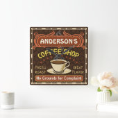 Koffiewinkel met Mok Creëer Je eigen persoonlijke Vierkante Klok (Huis)