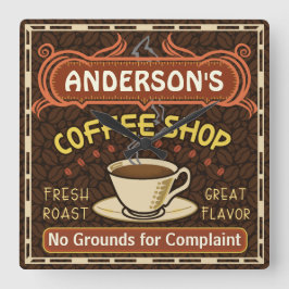 Koffiewinkel met Mok Creëer Je eigen persoonlijke Vierkante Klok