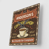 Koffiewinkel met Mok Creëer Je eigen persoonlijke Vierkante Klok (Hoek)